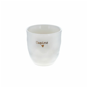 Tasse Copine blanche avec cœur doré en céramique – Le Petit Souk