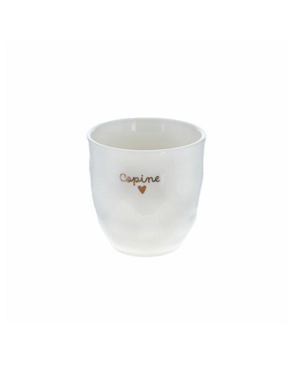 Tasse Copine blanche avec cœur doré en céramique – Le Petit Souk