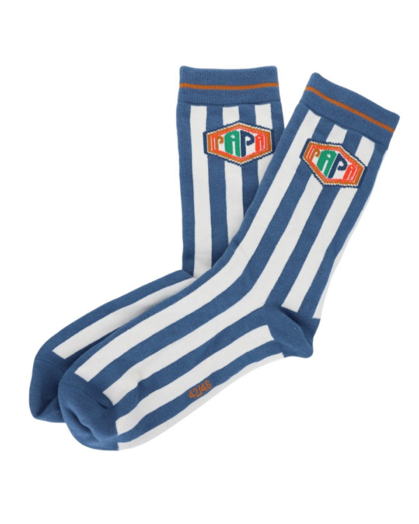 Chaussettes homme PAPA rayées bleues – cadeau fête des pères – Le Petit Souk