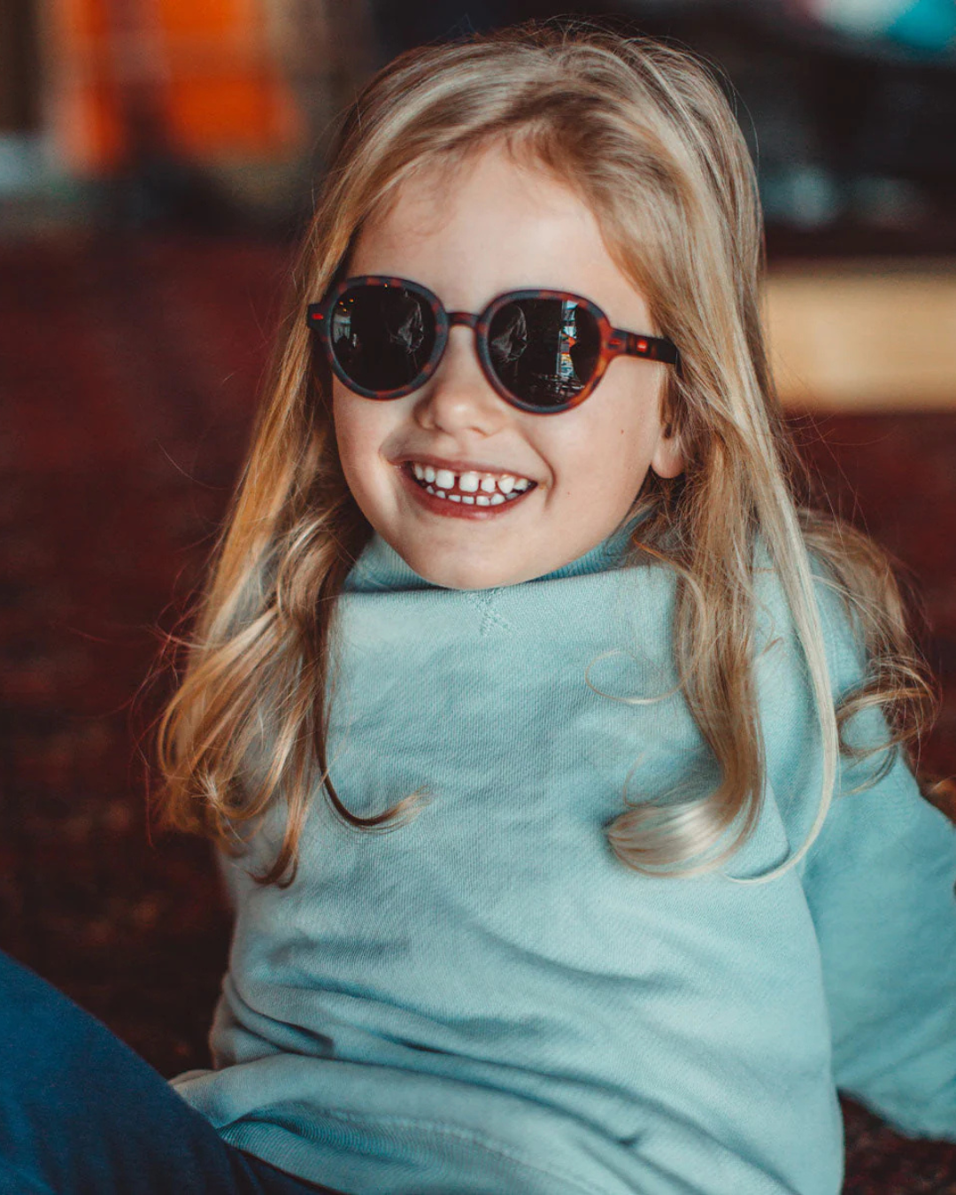 Lunettes de soleil enfant Megy Craky, forme ronde, finition écaille bicolore, protection UV400, pour enfants de 3 à 5 ans