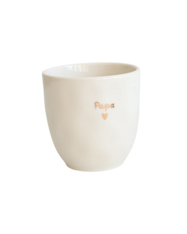 Tasse céramique blanche Papa cœur doré – Le Petit Souk – cadeau fête des pères