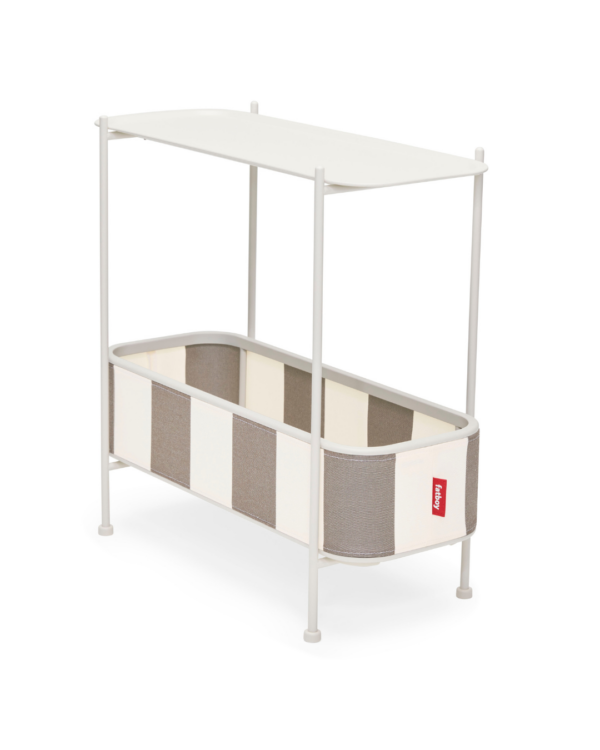 Jardinière sur pied design Fatboy Adoreganizer Rayé Cacao avec panier textile et structure en acier