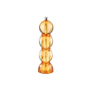 Moulin à sel et poivre Bobbin Ice Amber, design minimaliste, H.24 cm, mécanisme céramique, bouton inox, déco de table Addison Ross