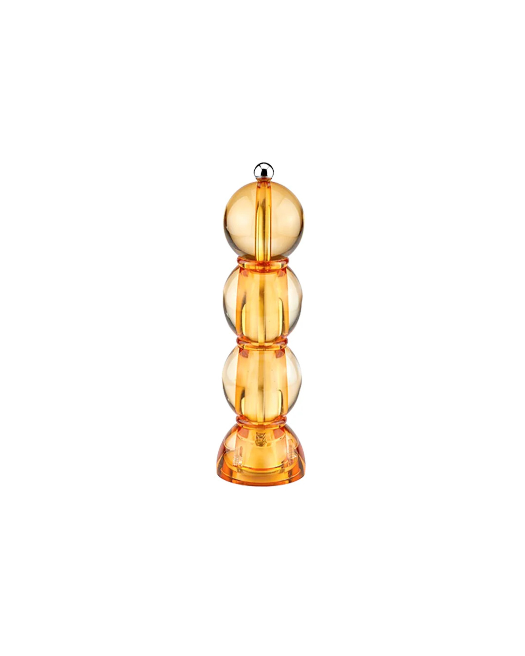 Moulin à sel et poivre Bobbin Ice Amber, design minimaliste, H.24 cm, mécanisme céramique, bouton inox, déco de table Addison Ross