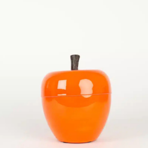 Seau à glaçons en forme de pomme orange, design vintage et coloré, idéal pour la table ou la décoration