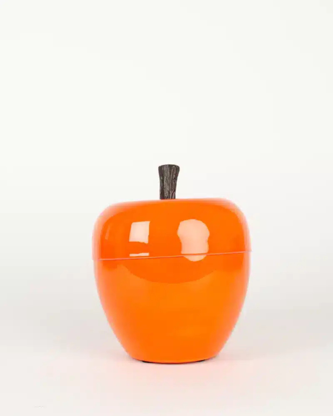 Seau à glaçons en forme de pomme orange, design vintage et coloré, idéal pour la table ou la décoration