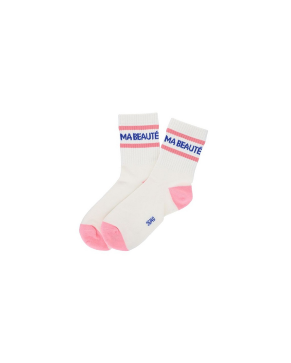 Chaussettes femme à message "MA BEAUTÉ", colorées, douces et originales, idée cadeau pleine de tendresse