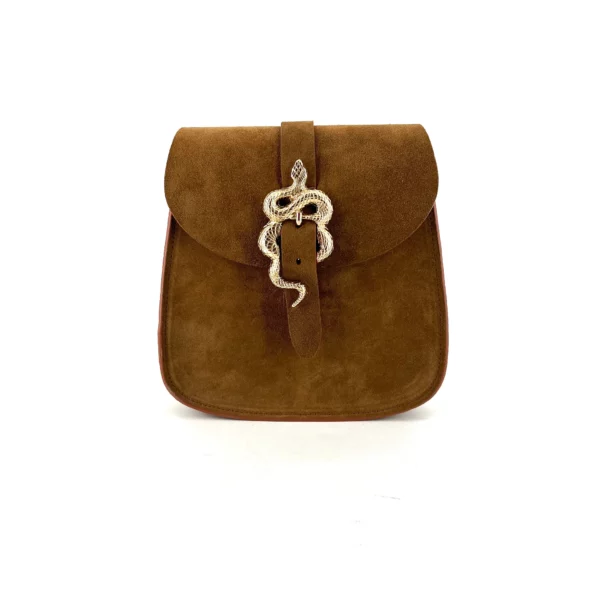 Sac Le Sab Barbier en velours Tobacco, boucle serpent, made in France – Herbert Frère Sœur