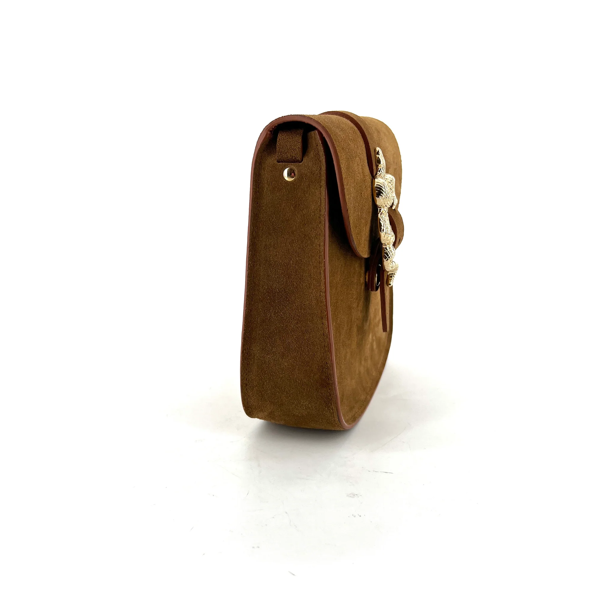 Sac Le Sab Barbier en velours Tobacco, boucle serpent, made in France – Herbert Frère Sœur