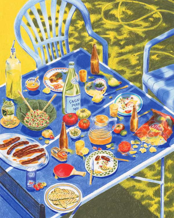 Puzzle illustré 1000 pièces Manger Dehors – scène de déjeuner en plein air, fabriqué en France, carton recyclé