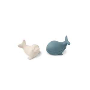 Jouets de bain flottants en silicone – Baleine et phoque DUNCAN – Compagnons ludiques pour l’heure du bain de bébé