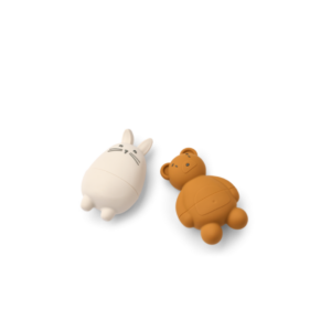 Set de 2 jouets de bain LIEWOOD DUNCAN – Ours et lapin flottants en silicone souple, démontables et faciles à nettoyer