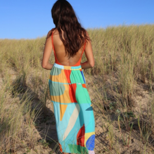Jupe Chess Player Jade – Jupe Longue Taille Haute en Viscose Fluide, Série Limitée