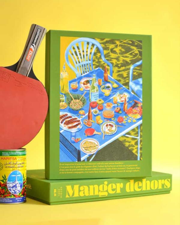 Puzzle illustré 1000 pièces Manger Dehors – scène de déjeuner en plein air, fabriqué en France, carton recyclé