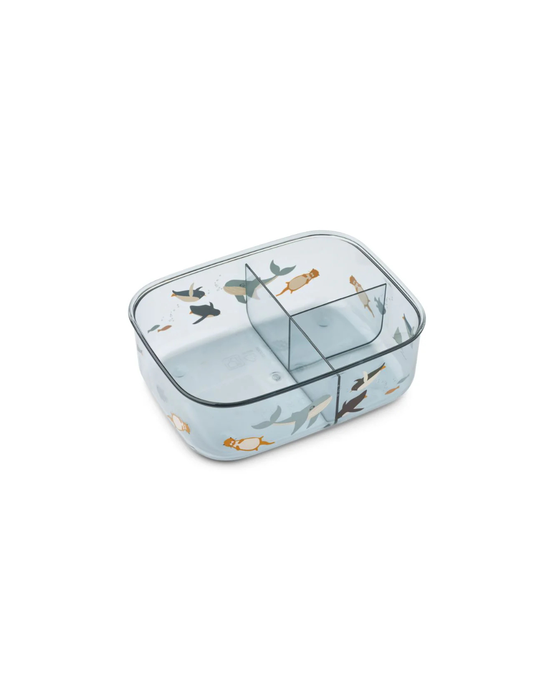 Lunch box ARTHUR en tritan transparent avec 3 compartiments et couvercle en silicone imprimé
