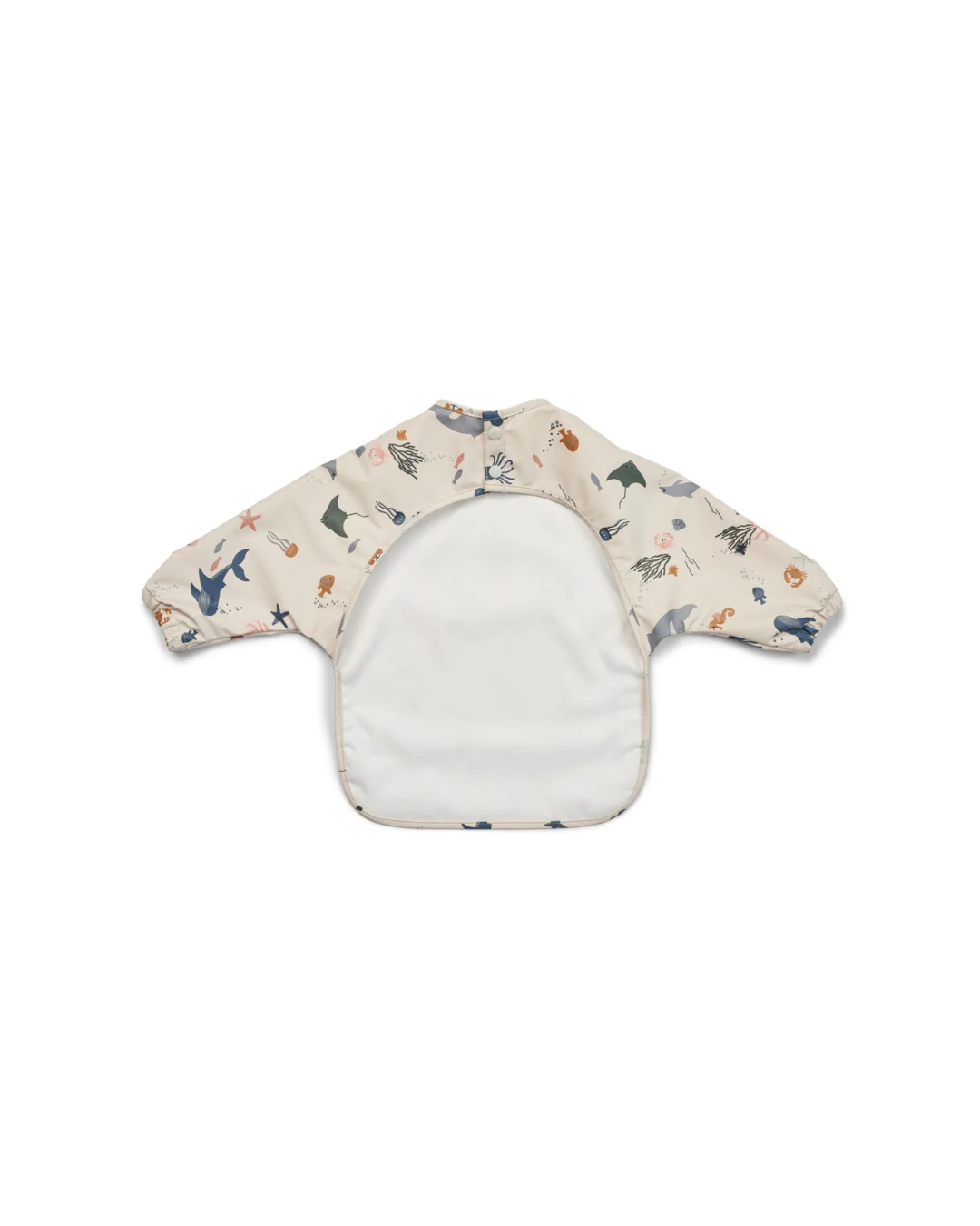 Bavoir avec manches à imprimé MERLE en polyester recyclé, avec poignets élastiqués et poche attrape-tout