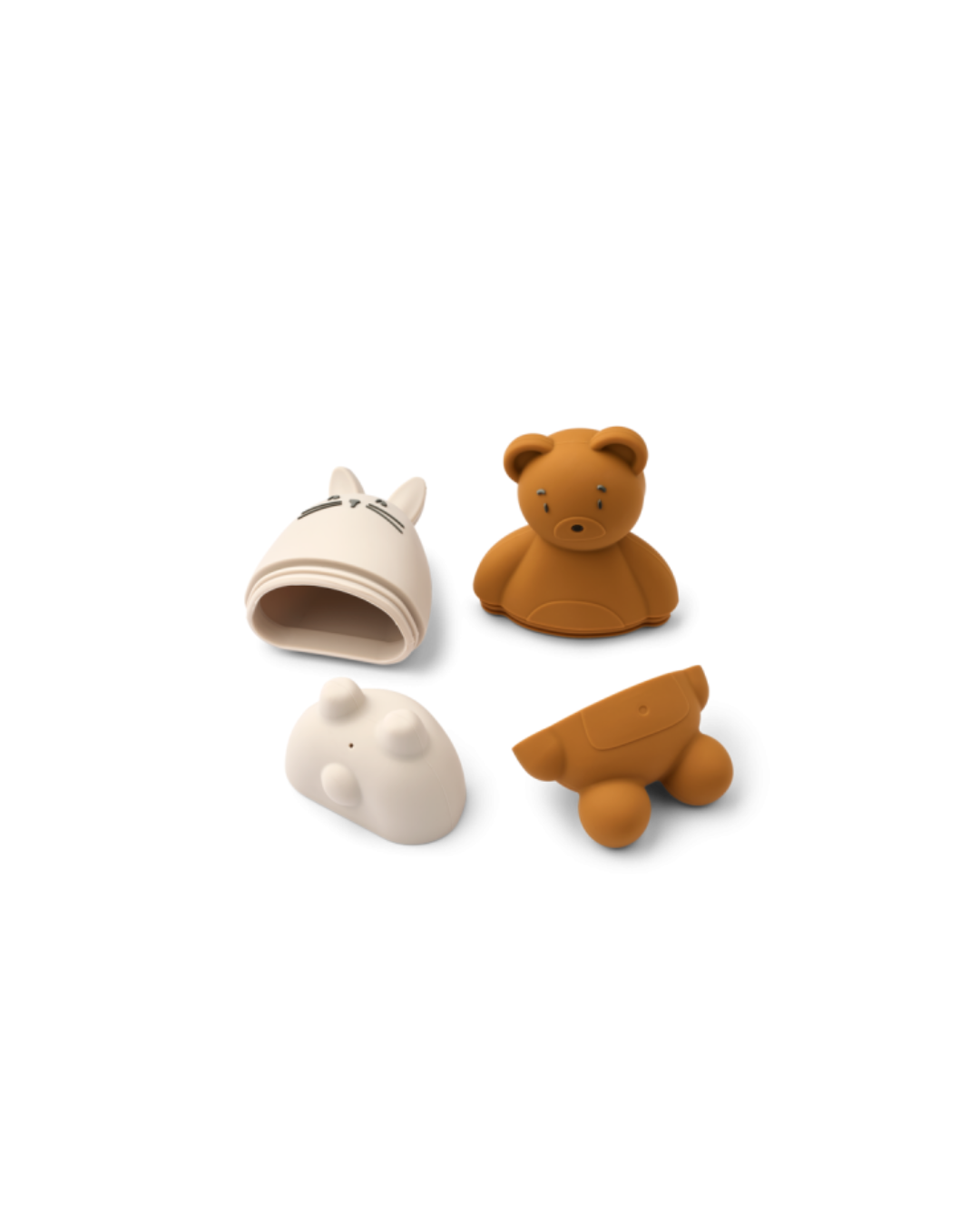 Set de 2 jouets de bain LIEWOOD DUNCAN – Ours et lapin flottants en silicone souple, démontables et faciles à nettoyer