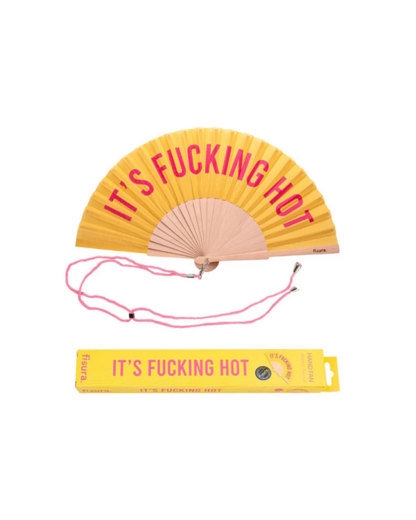 Eventail Fucking Hot – Jaune et Rose | L’accessoire anti-canicule fun & engagé