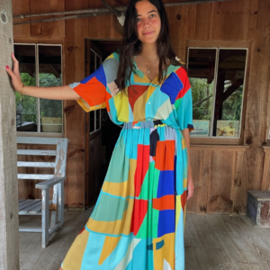 Jupe Chess Player Jade – Jupe Longue Taille Haute en Viscose Fluide, Série Limitée