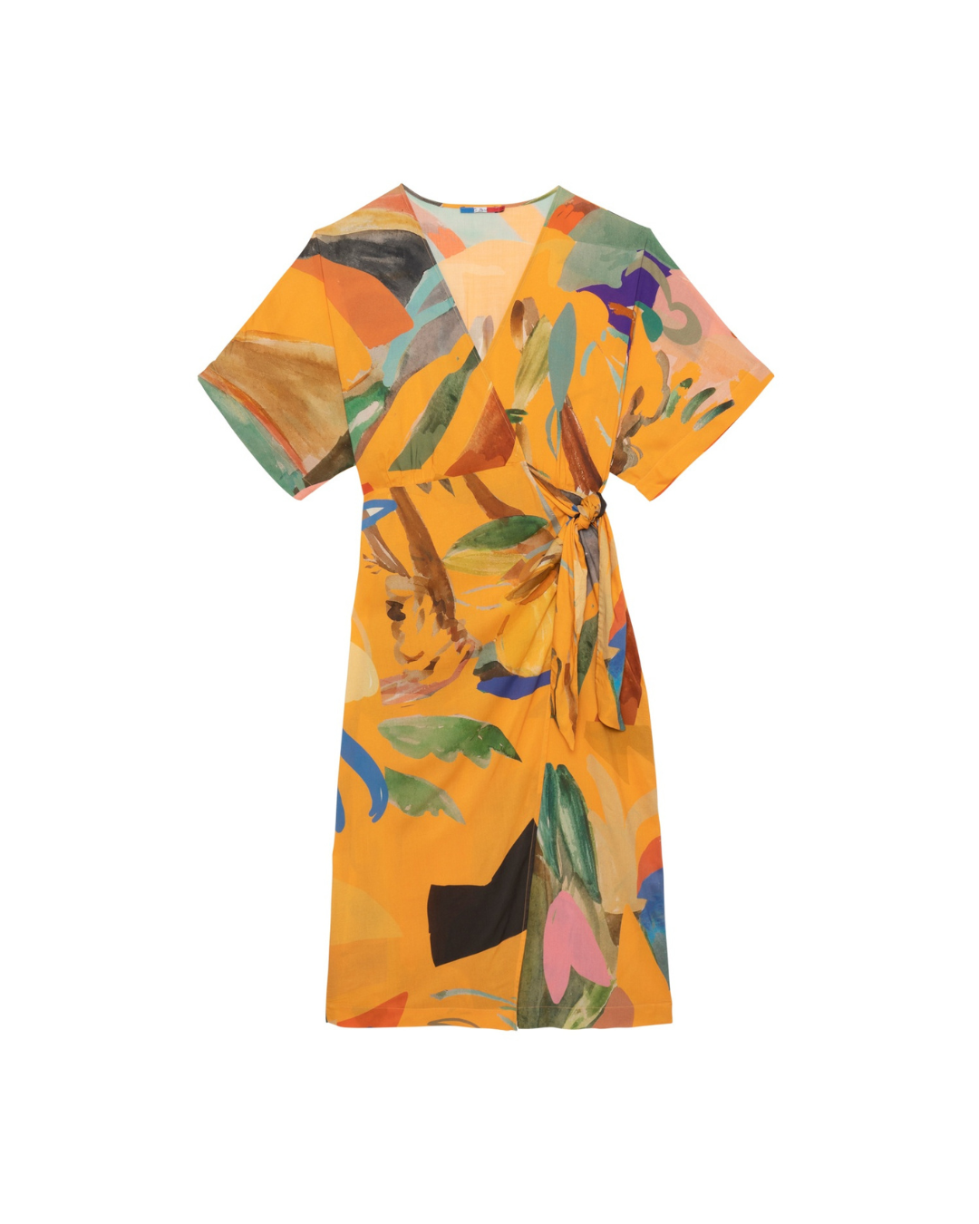 Robe G.Kero Dancing Wood Orange avec imprimé jungle et personnages peints
