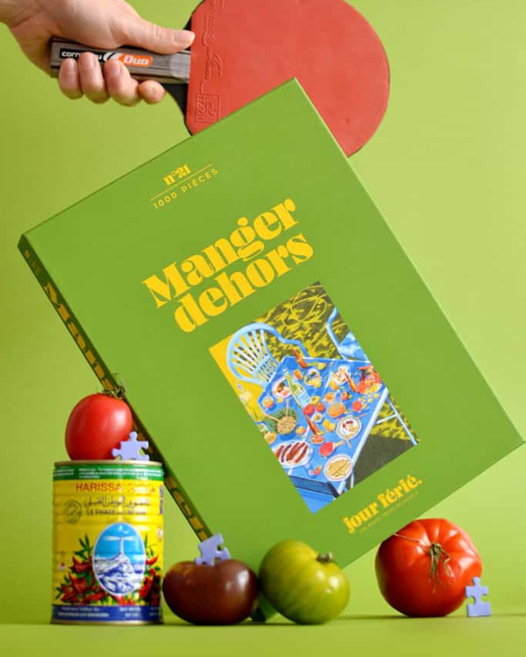 Puzzle illustré 1000 pièces Manger Dehors – scène de déjeuner en plein air, fabriqué en France, carton recyclé