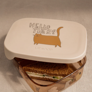 Lunch box ARTHUR en tritan transparent avec 3 compartiments et couvercle en silicone imprimé
