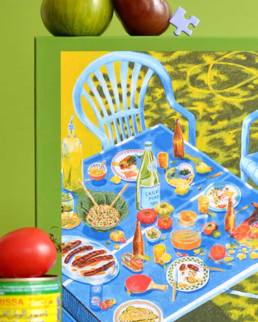 Puzzle illustré 1000 pièces Manger Dehors – scène de déjeuner en plein air, fabriqué en France, carton recyclé