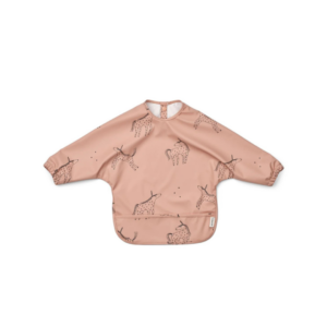 Bavoir avec manches à imprimé MERLE en polyester recyclé, avec poignets élastiqués et poche attrape-tout