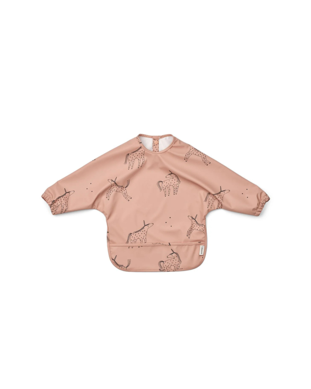 Bavoir avec manches à imprimé MERLE en polyester recyclé, avec poignets élastiqués et poche attrape-tout