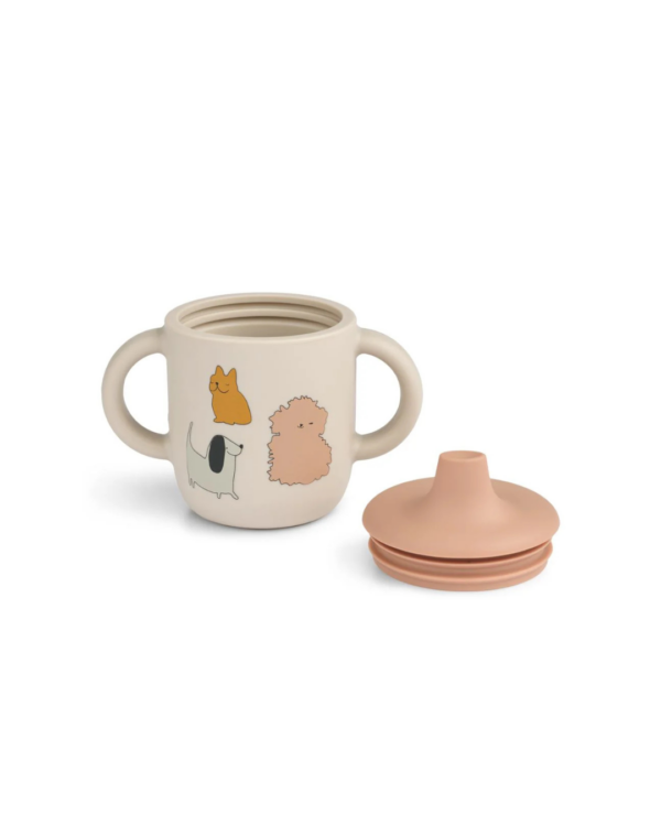 Gobelet d’apprentissage NEIL en silicone souple avec poignées et bec, idéal pour bébé