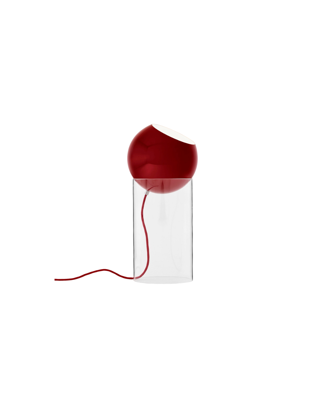 Lampe à poser Topan VP14 en acrylique avec globe rouge, design Verner Panton, luminaire sculptural certifié CE & UKCA