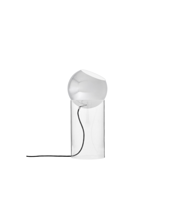 Lampe à poser Topan VP14 en acrylique avec globe chrome, design Verner Panton, luminaire sculptural certifié CE & UKCA