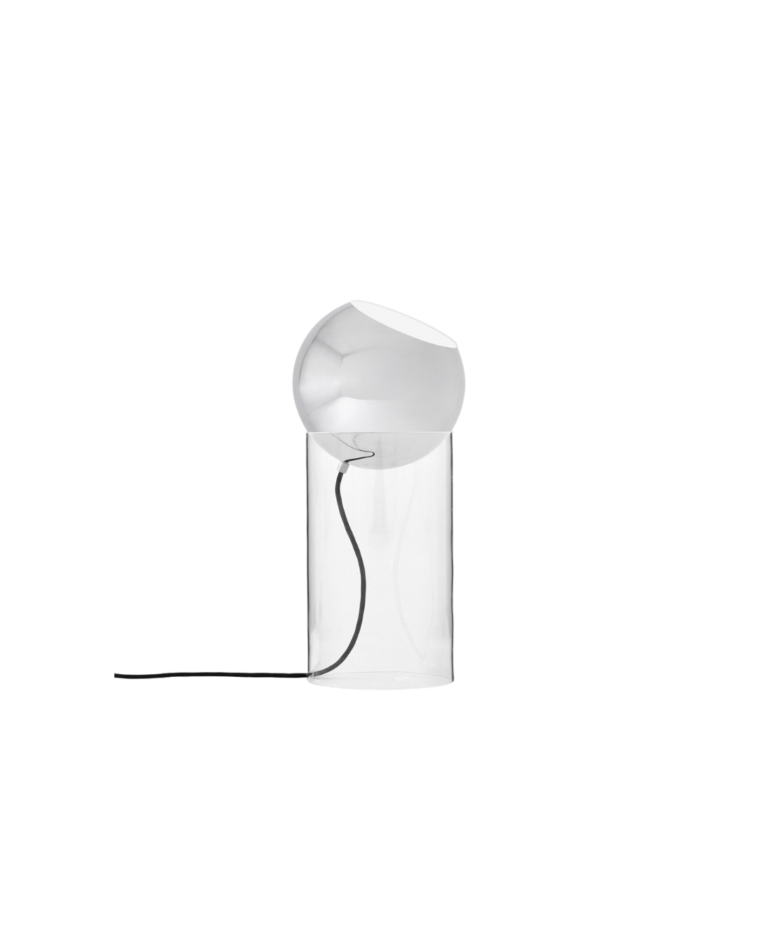 Lampe à poser Topan VP14 en acrylique avec globe chrome, design Verner Panton, luminaire sculptural certifié CE & UKCA