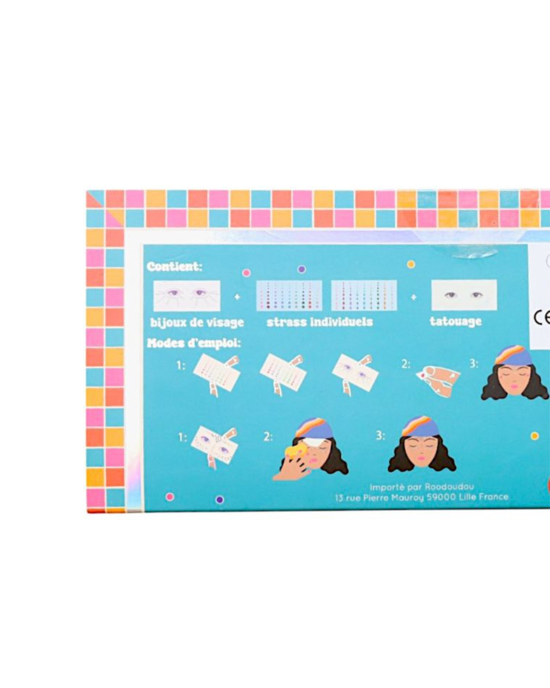 Kit tatouages et strass bijoux de visage – Le Petit Souk, activité festive pour enfants avec strass autocollants et tatouages temporaires