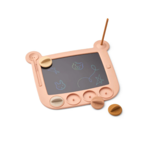 Planche à dessin LCD en forme d’ours avec stylo et 4 tampons en silicone, jouet créatif réutilisable pour enfants