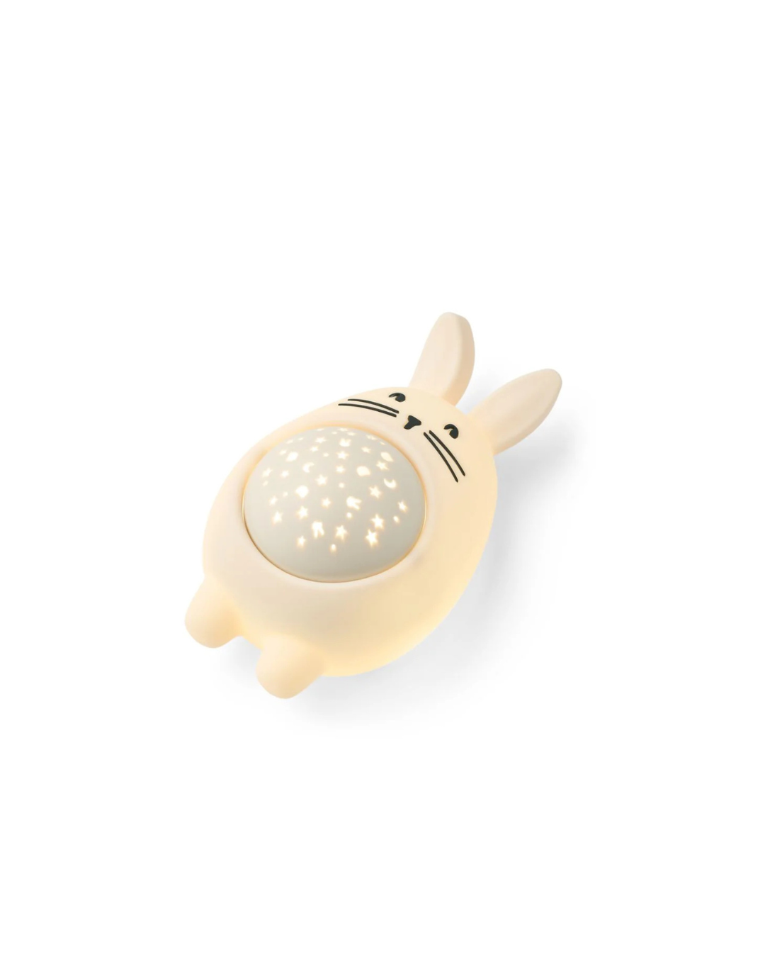 Lampe projecteur MANUEL en forme de lapin endormi, veilleuse apaisante avec 8 sons relaxants et recharge USB-C