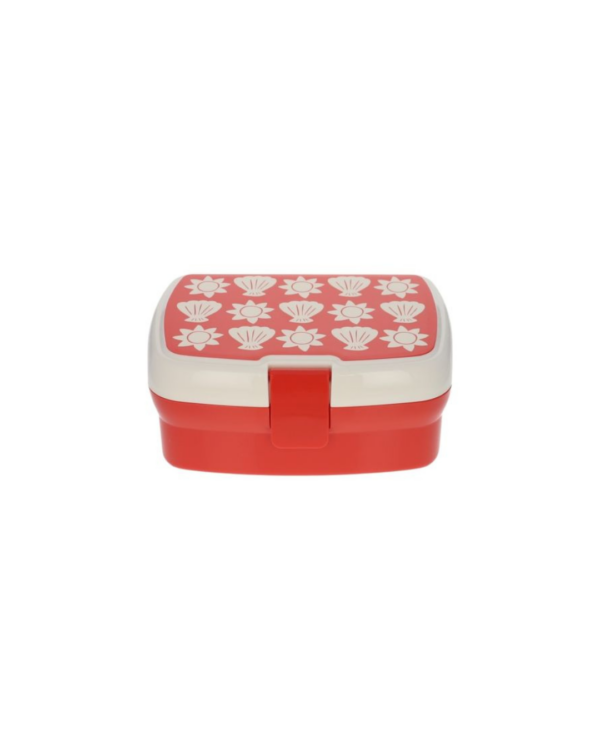 Boîte à goûter à compartiments – Collection Trouville, lunch box colorée à deux niveaux avec coquillages, pratique pour enfants