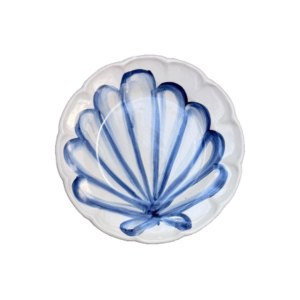 Assiette Coquillage Bleu 25 cm en céramique artisanale, faite main en Italie – Collection Mare Popolo