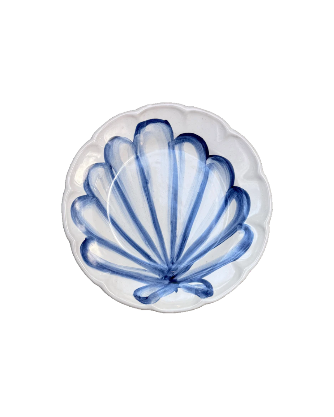 Assiette Coquillage Bleu 25 cm en céramique artisanale, faite main en Italie – Collection Mare Popolo