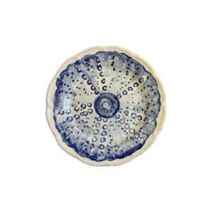 Assiette Oursin Bleu 25 cm en céramique artisanale faite main en Italie – Collection Mare Popolo