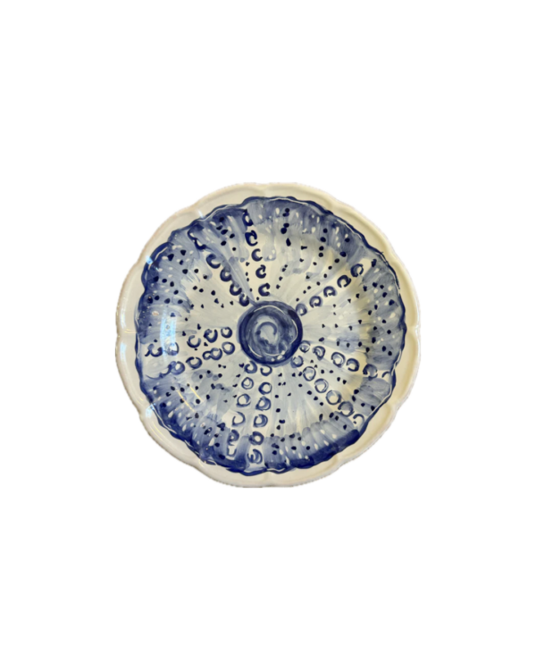 Assiette Oursin Bleu 25 cm en céramique artisanale faite main en Italie – Collection Mare Popolo