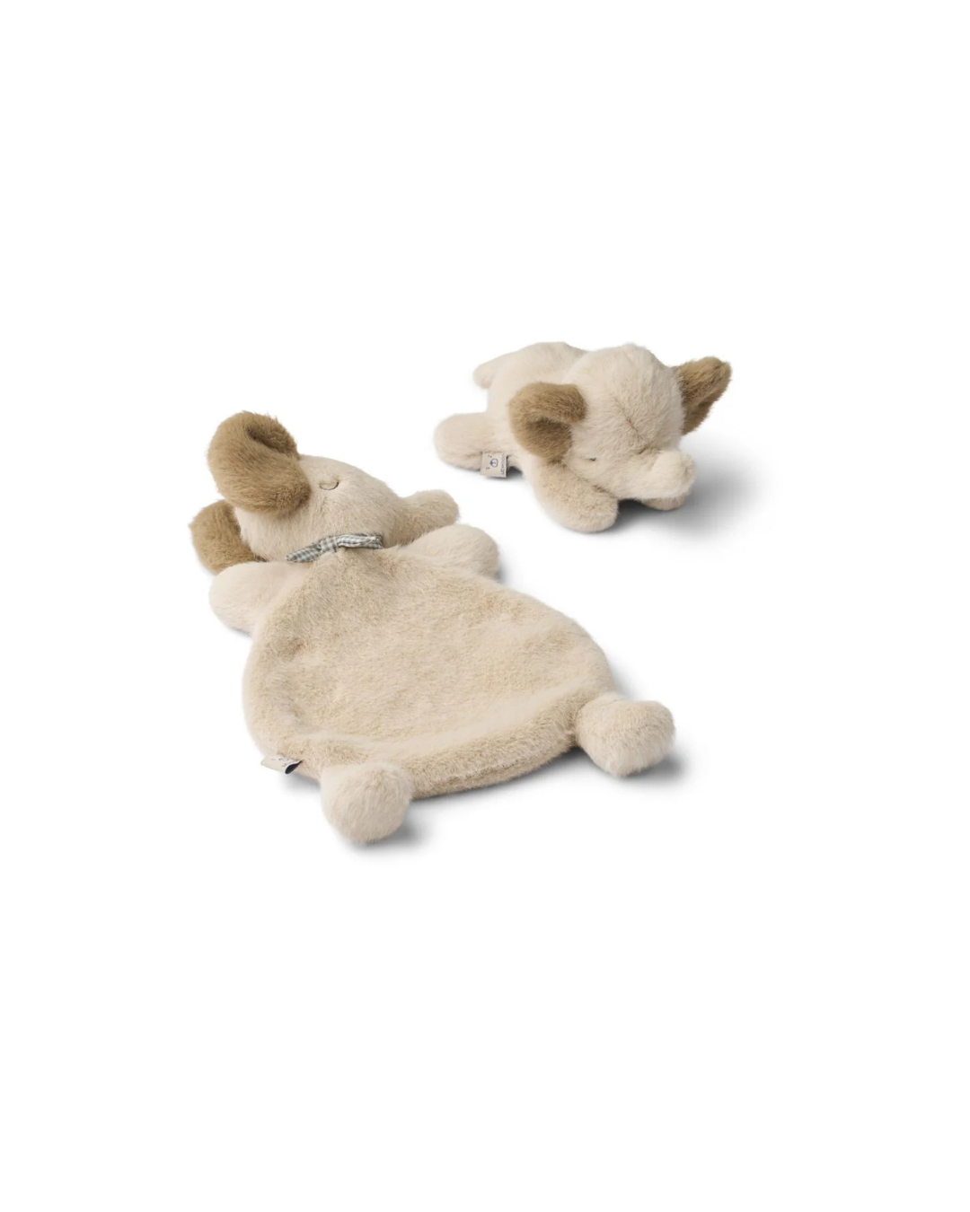 Coffret cadeau bébé LILIANA avec peluche éléphant, hochet et doudou assorti en polyester recyclé certifié GRS