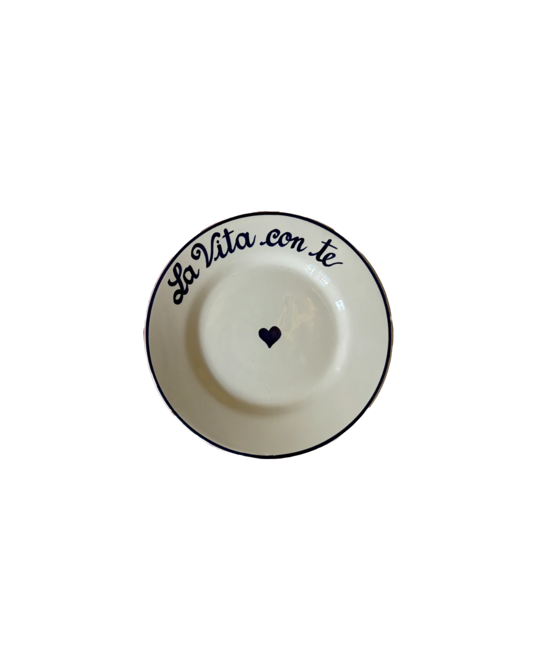 Assiette artisanale en céramique 20 cm collection Amore fabriquée à la main en Italie