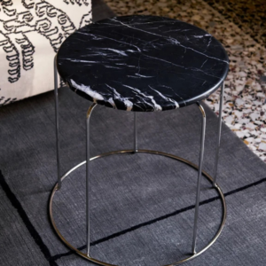 Table d’appoint VP11 en marbre noir Marquina, design Verner Panton pour &Tradition