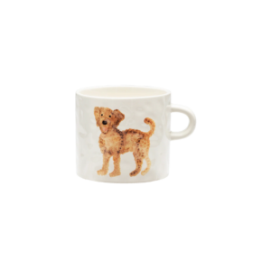 Mug en céramique fait main avec motif labradoodle – tasse originale chien croisé caniche et labrador