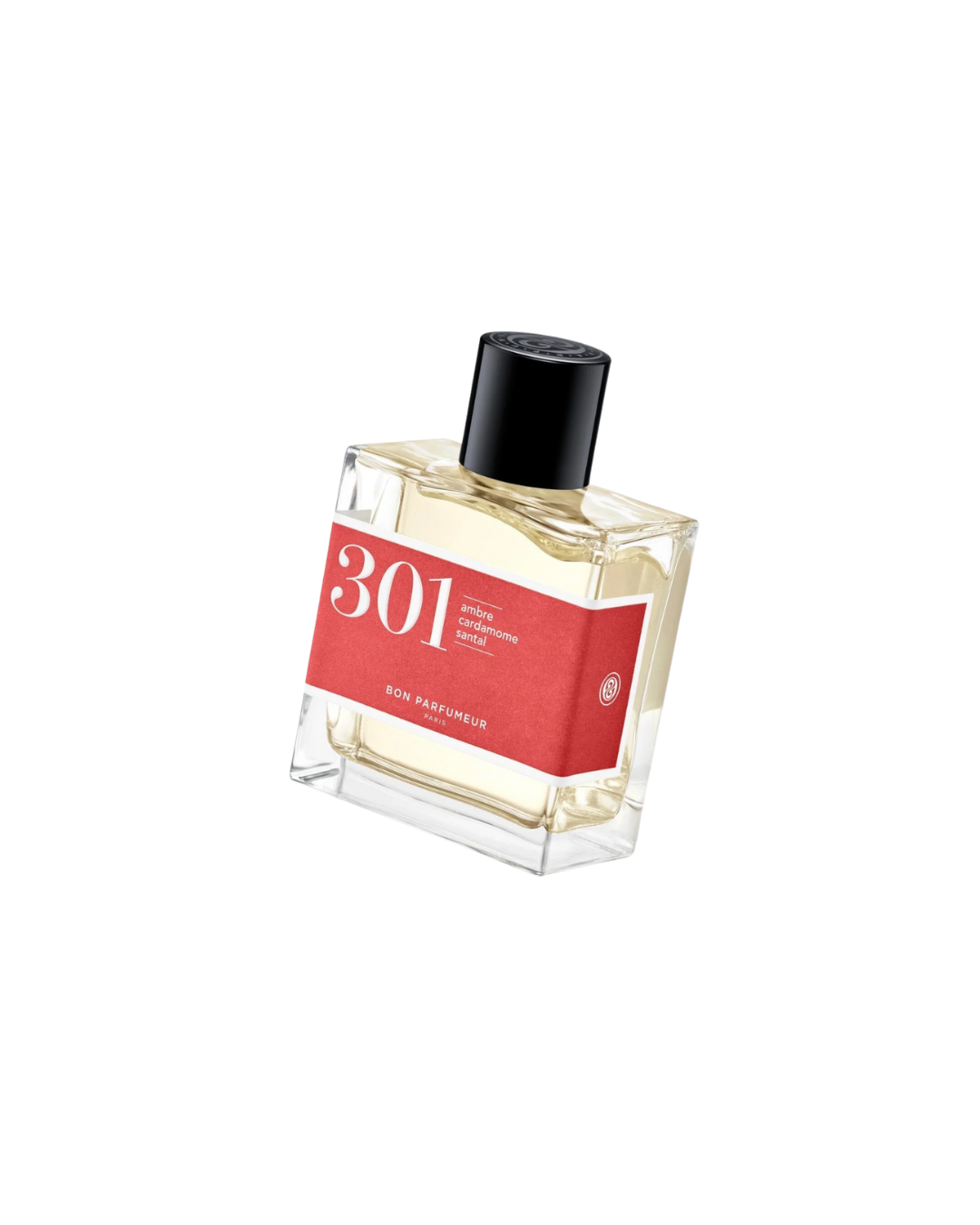 Eau de parfum Bon Parfumeur 301 – Santal, Ambre et Cardamome, flacon élégant parfum mixte épicé et boisé.