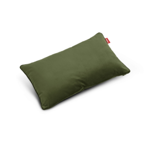 Coussin rectangle velours recyclé vert foncé en polyester recyclé avec rembourrage écoresponsable, doux et élégant