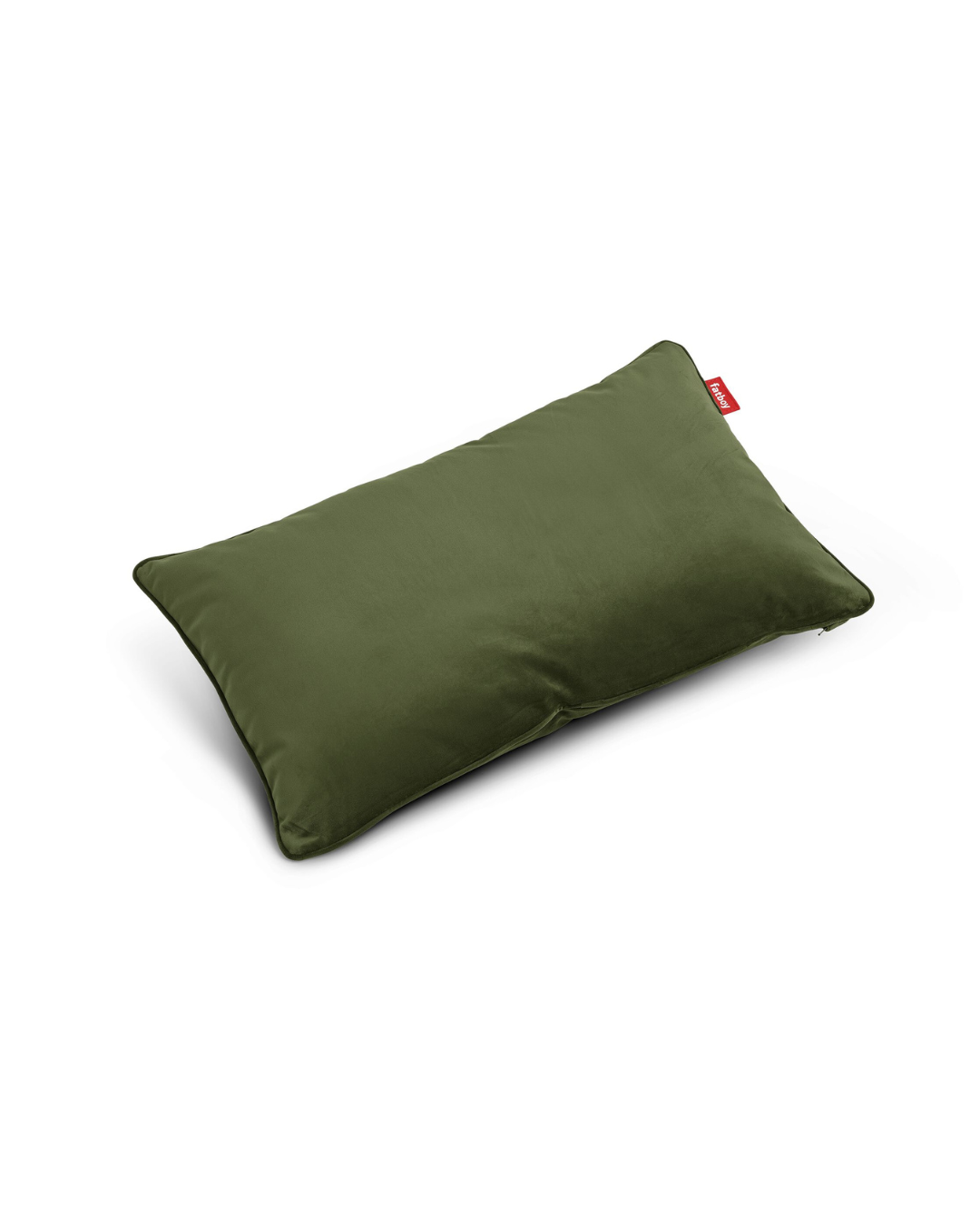 Coussin rectangle velours recyclé vert foncé en polyester recyclé avec rembourrage écoresponsable, doux et élégant