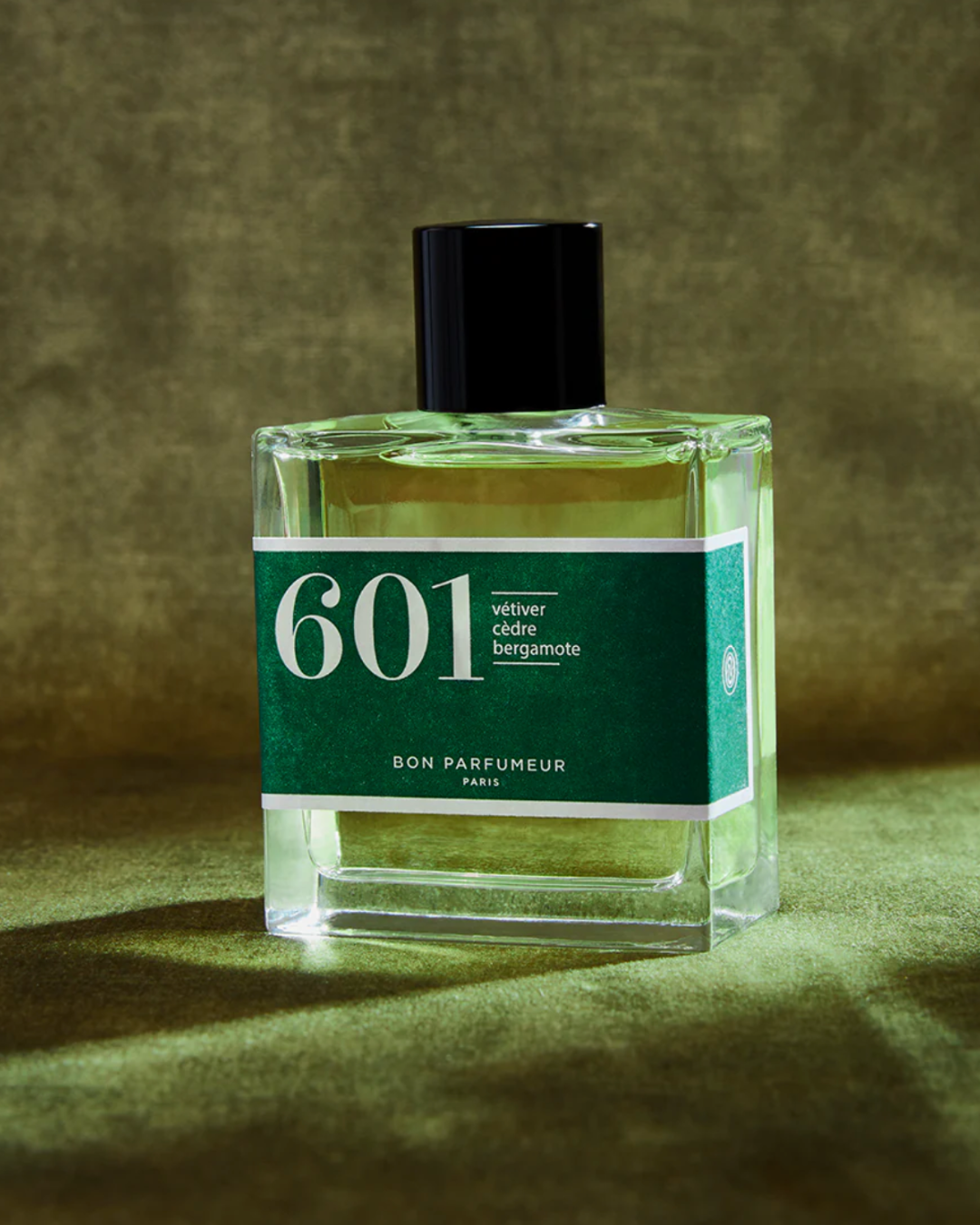 Eau de parfum Bon Parfumeur 601 – Vétiver, Cèdre et Bergamote, flacon 30 ml, parfum boisé intense et raffiné fabriqué en France.