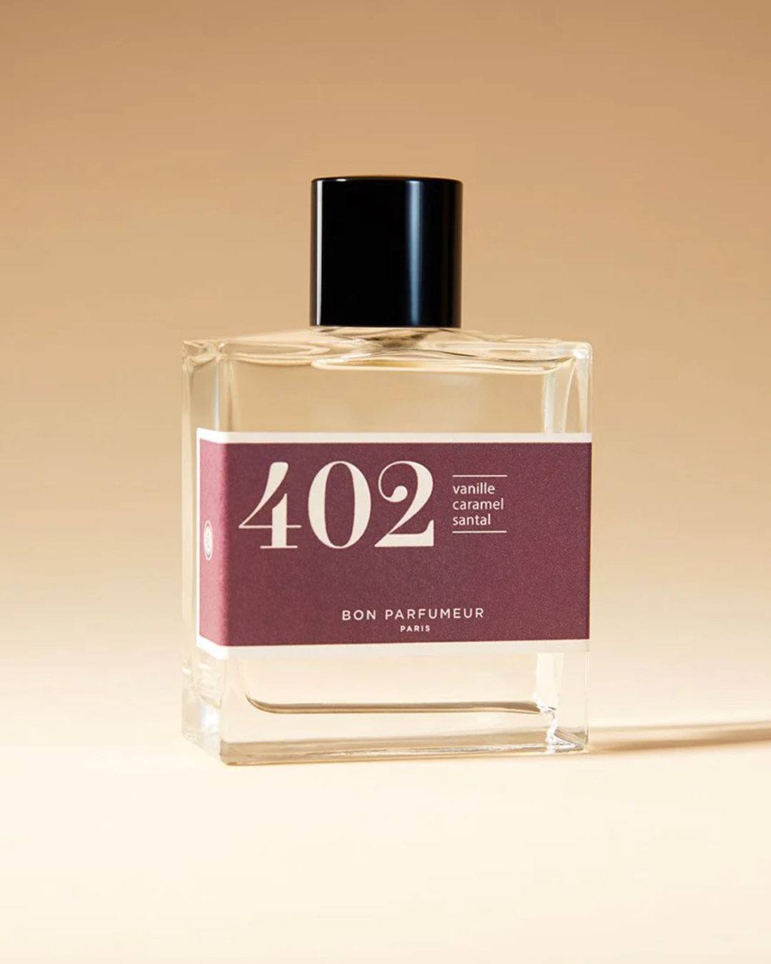 Eau de parfum Bon Parfumeur 402 – Vanille, Caramel et Bois de Santal, flacon 30 ml, parfum gourmand et addictif.
